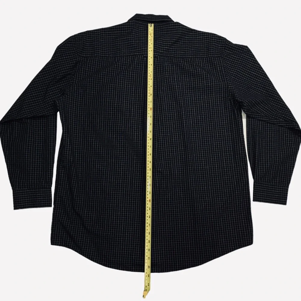 NFL Super Bowl XLVII ANTIGUA Esteem Dress Shirt Men's XL Navy Check Button‎ Down